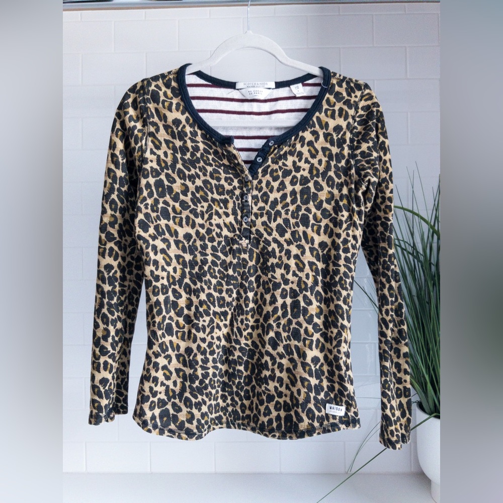 Scotch & Soda Animal Print Size Small Top